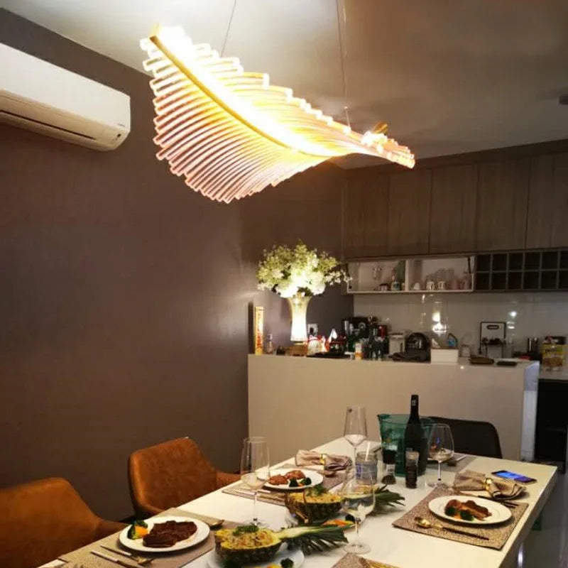 Afralia™ Leaf-Shaped Dining Table Chandelier | Art Decor Room Lustres
