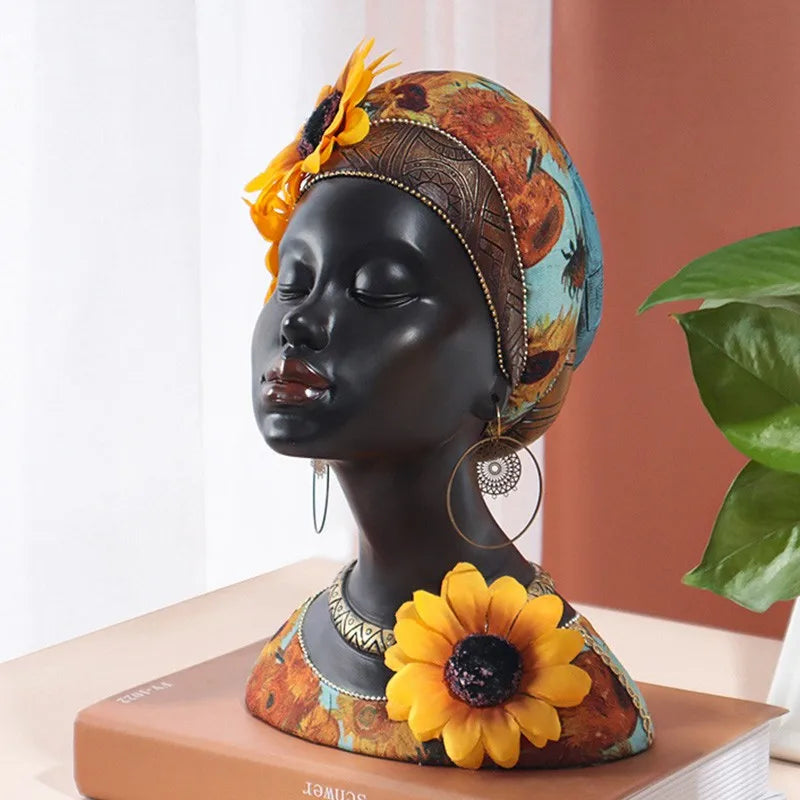 Afralia™ African Beauty Figurines: Modern Art Crafts for Home & Office Decor