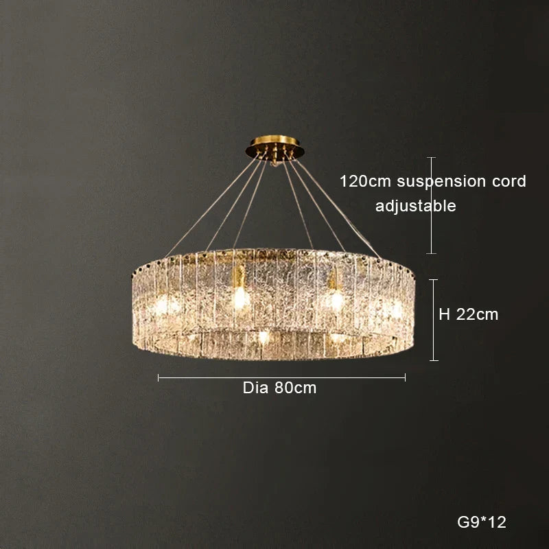 Afralia™ Clear Glass LED Chandelier: Modern Luxury Living Room Art Deco Ceiling Light