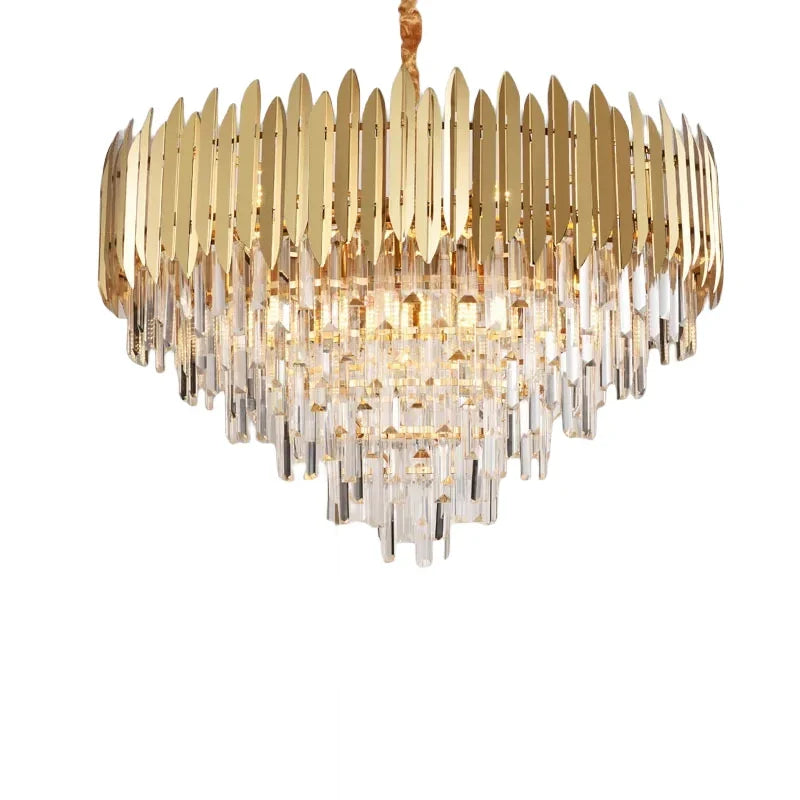 Afralia™ Crystal Chandelier LED Pendant Light Fixture for Luxury Living Room Décor