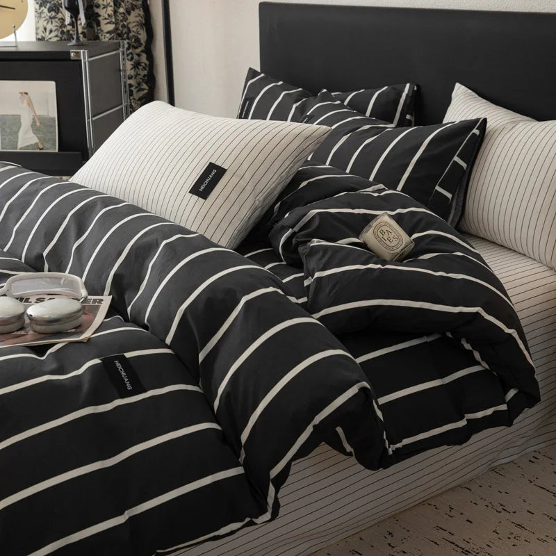 Afralia™ Nordic Cotton Bedding Sets High Quality Queen Twin Comforter Set