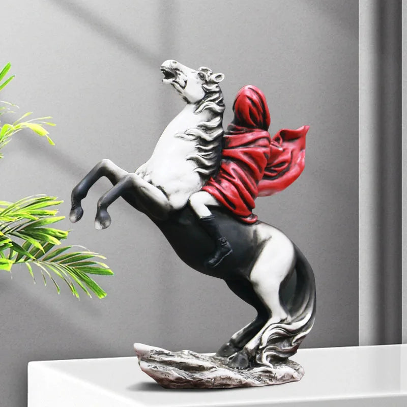 Afralia™ Banksy Red Knight Statue: Modern Street Art Decor for Home & Office