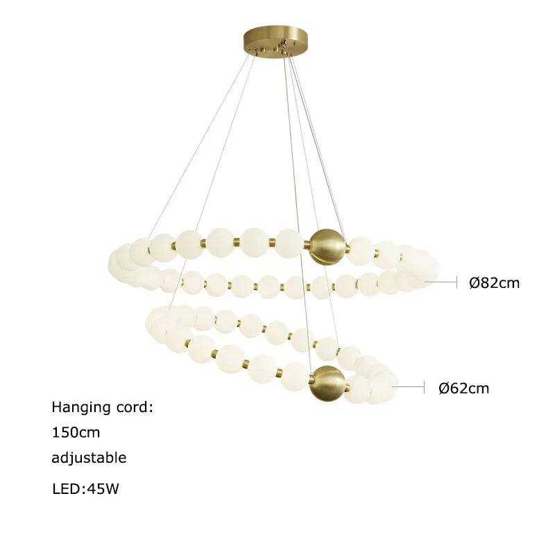 Afralia™ Love Gold Chrome Chandelier LED Suspension Lighting for Dinning Room