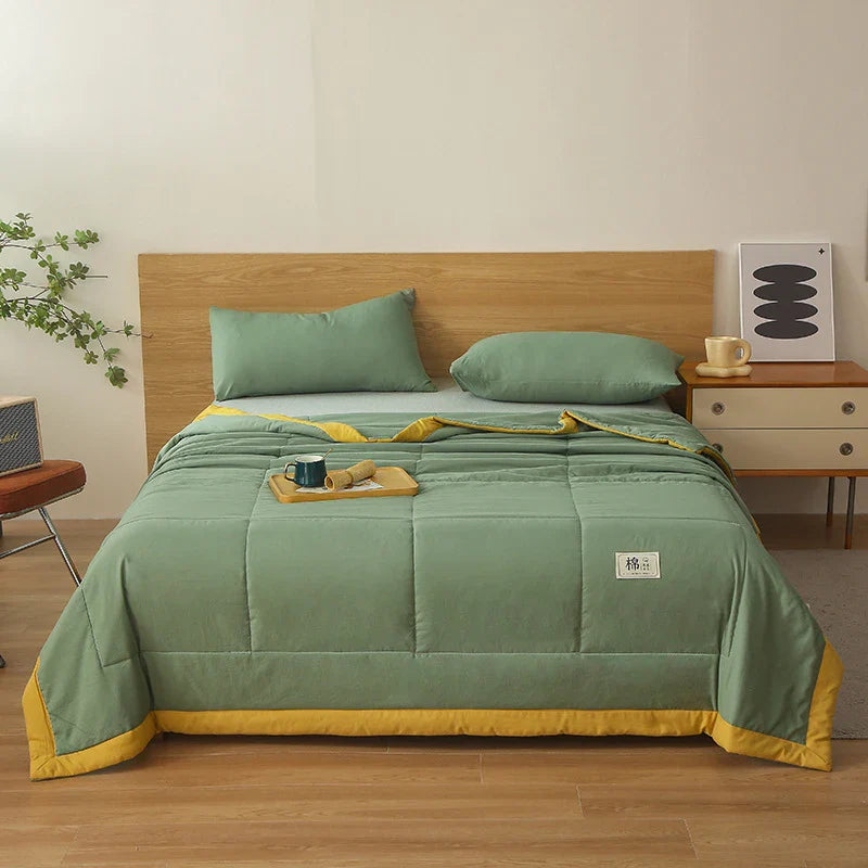Afralia™ Pure Cotton Summer Quilt: Soft, Breathable, Washable, Skin-Friendly Blanket