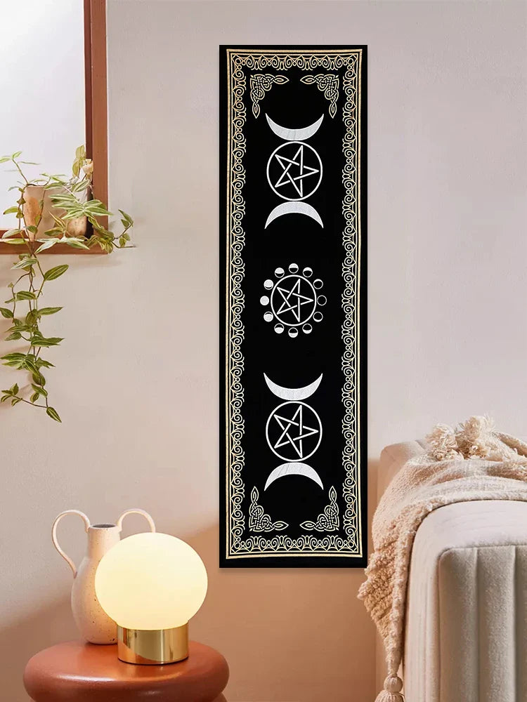 Afralia™ Triple Moon Phases Tapestry Wall Hanging | Mystical Tarot Boho Room Decor