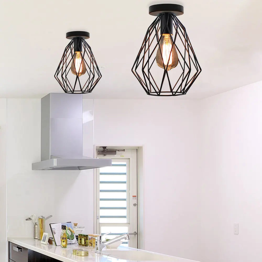 Afralia™ Vintage Industrial Ceiling Lamp Shade for Living Room Kitchen Home Decor