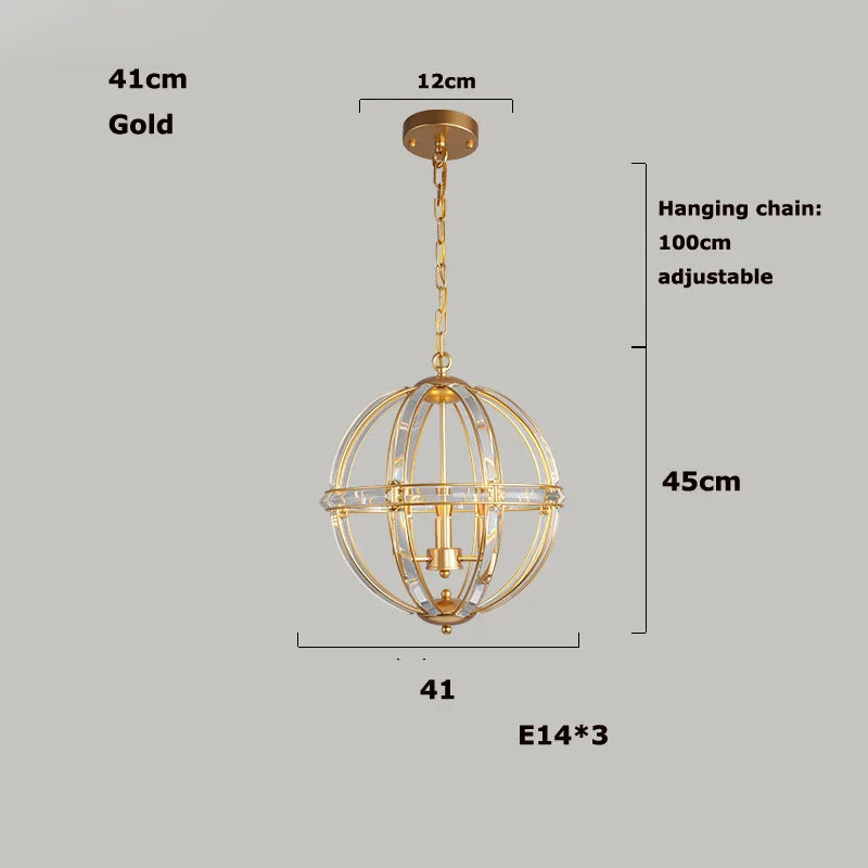 Afralia™ Bronze Black Chrome Gold Globe LED Chandelier for Living Room