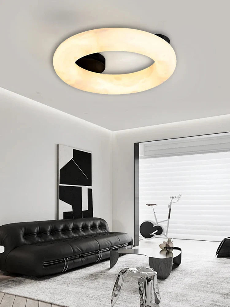 Afralia™ Elegant Alabaster Marble Ceiling Chandelier for Living Room Bedroom