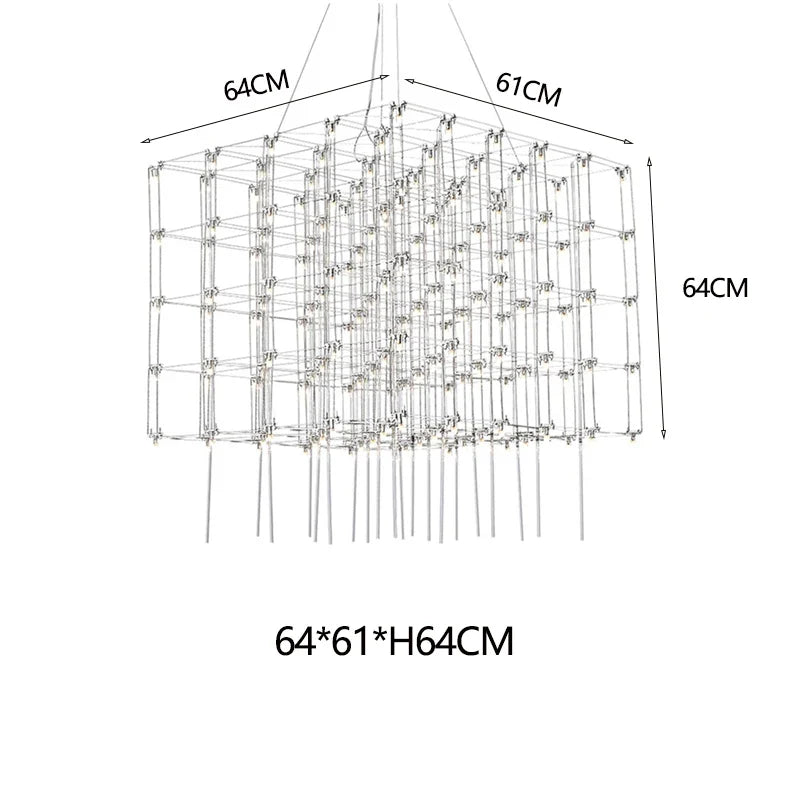 Afralia™ Sky Starlight Cube Chandelier for Living Room, Restaurant, Hotel Lobby, Bar, and Sales Department