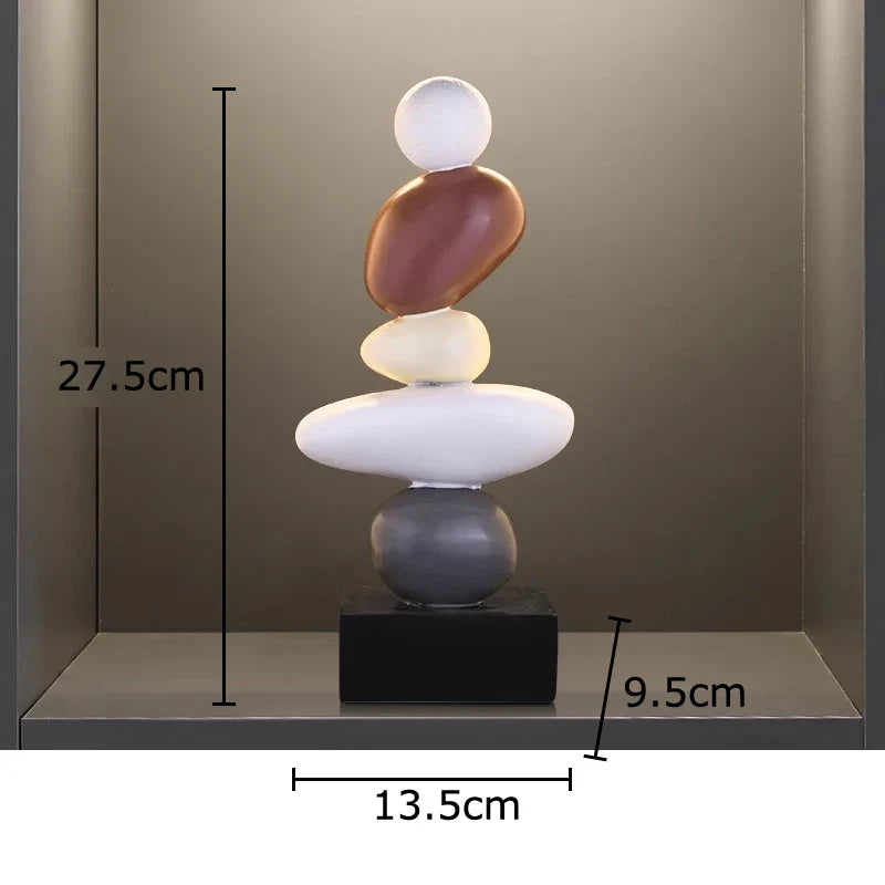 Afralia™ Stone Stack Desk Sculpture - Abstract Minimalist Room Decor