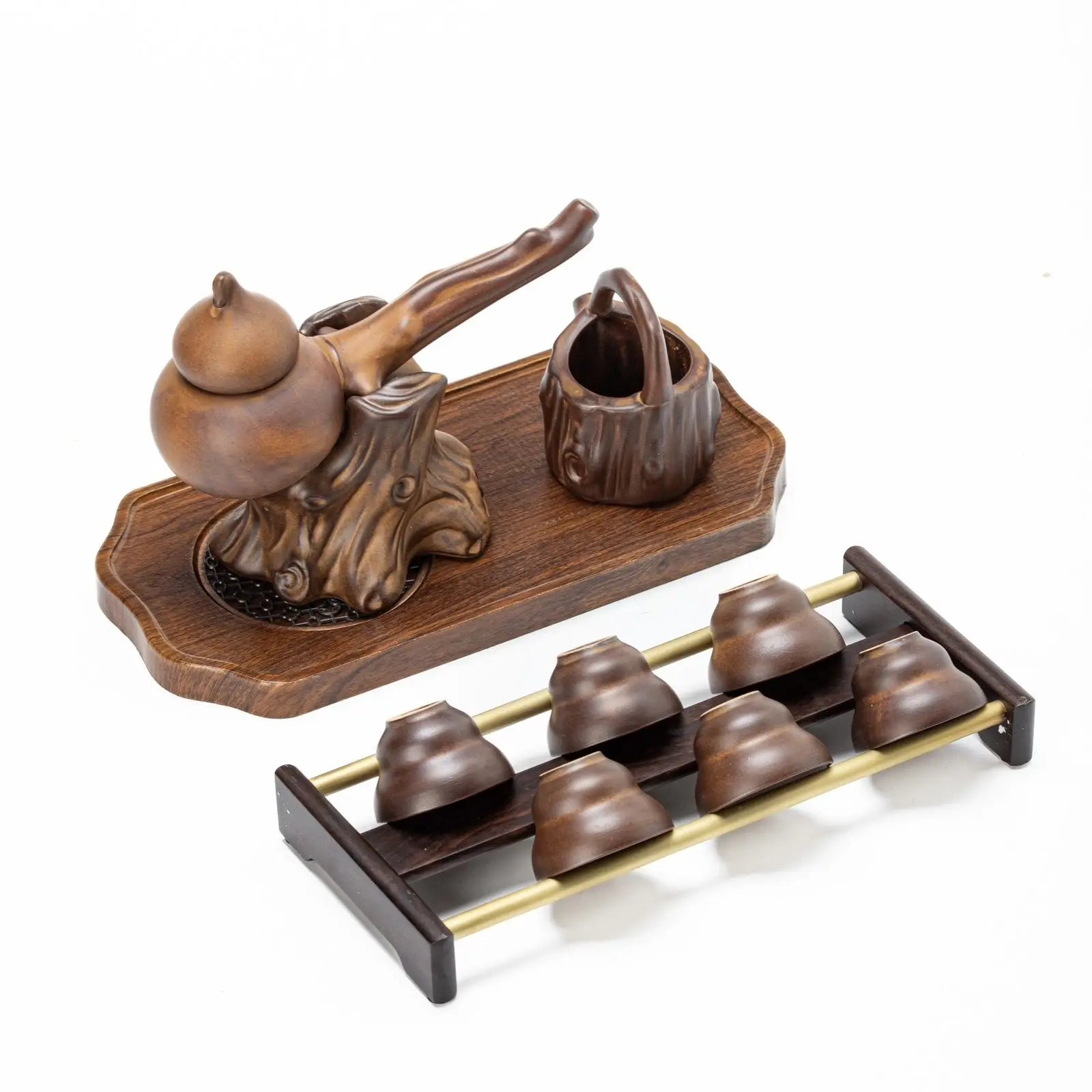 Afralia™ Ceramic Kung Fu Tea Set: High-End, Retro, Anti-Scalding, Easy Home Brewing