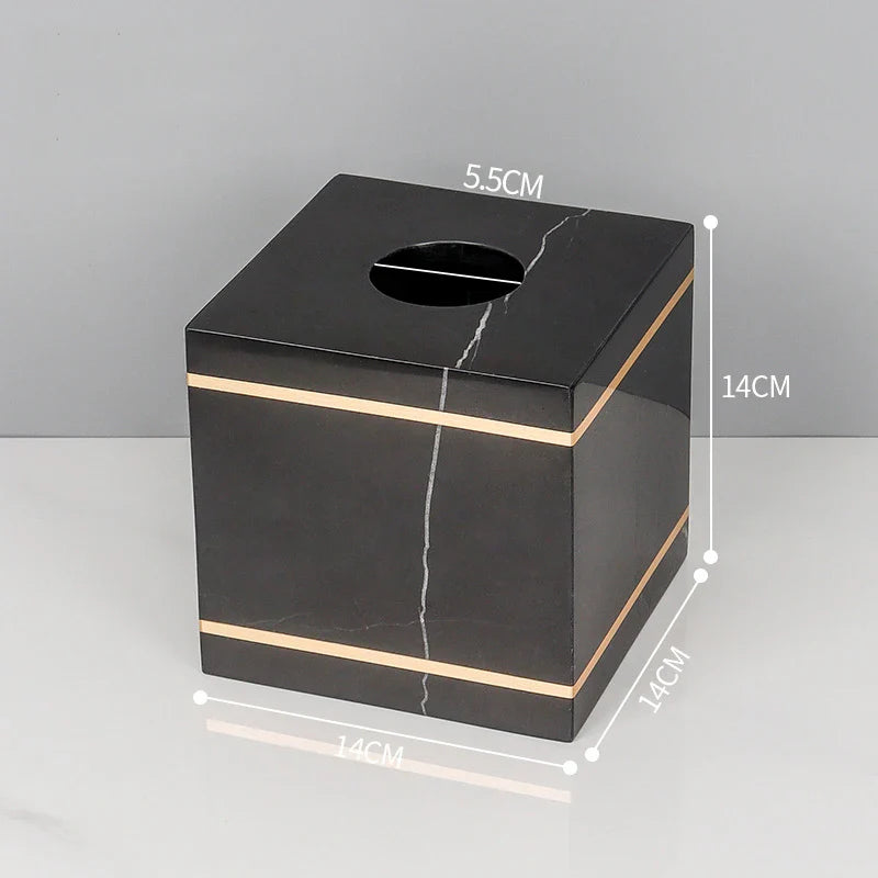 Afralia™ Nero Marquin Marble Bathroom Set with Gold Accents