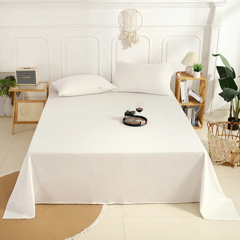 Afralia™ Soft Cotton Single Bed Sheet with Breathable Stripe Plaid