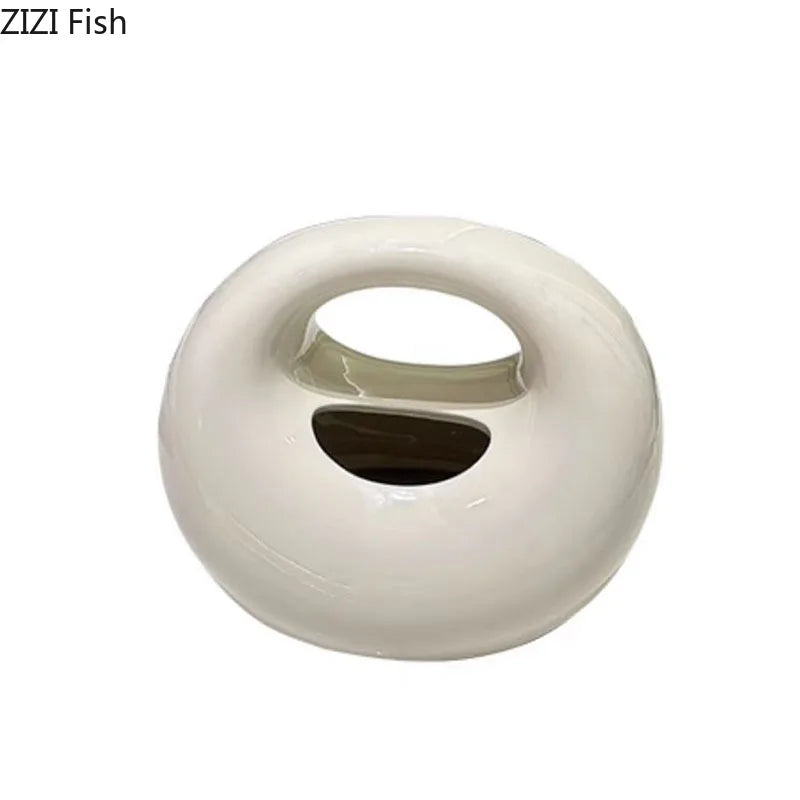 Afralia™ Modern Ceramic Handbag Tissue Box for Coffee Table and Bedside Decor