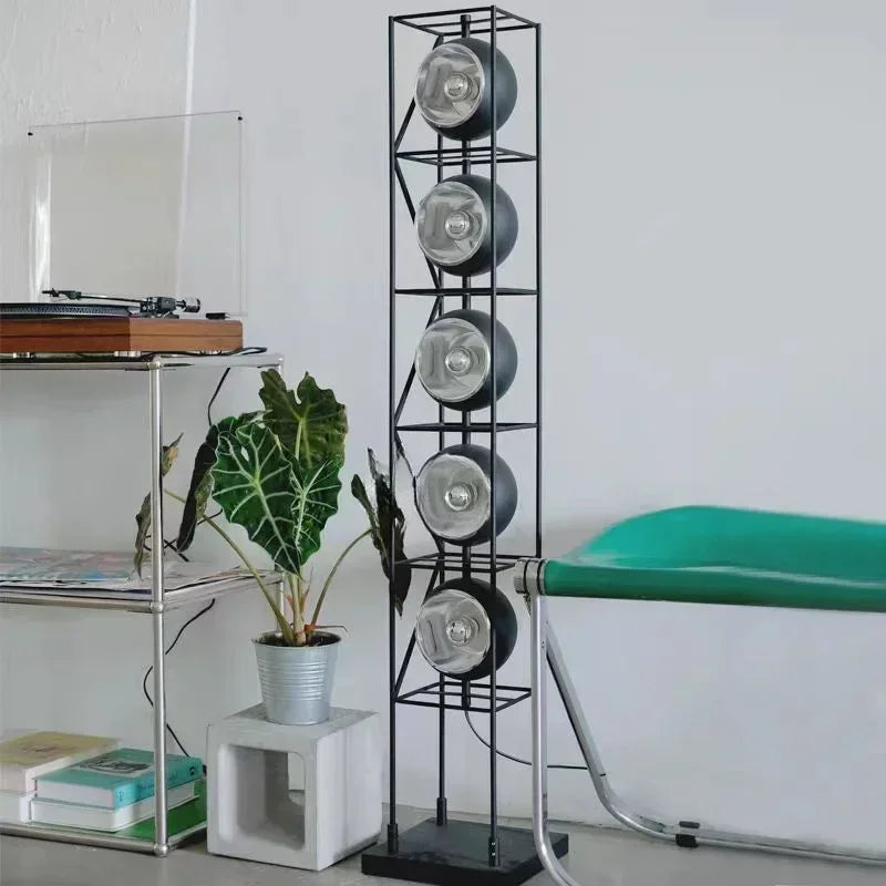 Afralia™ Spherical Metal Floor Lamp with Shelves: Modern Chrome Atmosphere Lighting for Home