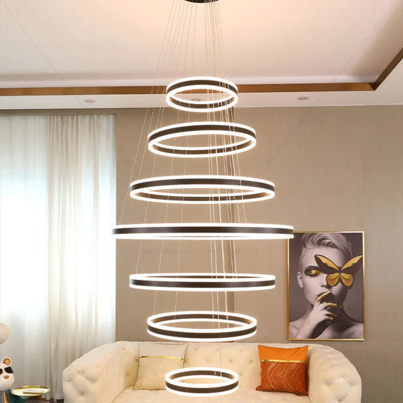 Afralia™ Modern LED Ring Chandelier for Bedroom, Dining Room, and Hallway