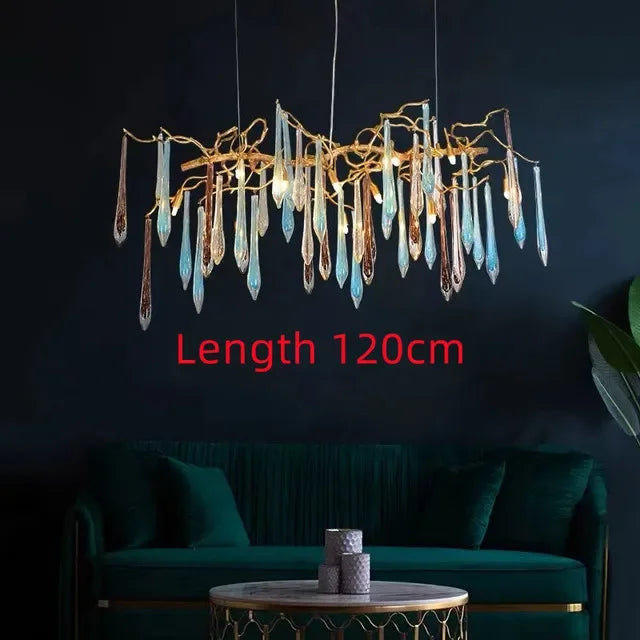 Afralia™ Crystal Water Drop LED Chandeliers: Modern Luxury Branch Design for Living & Dining Rooms