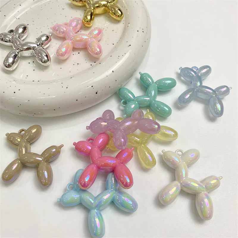 Afralia™ Mini Balloon Dog Charm Pendants for DIY Jewelry Making