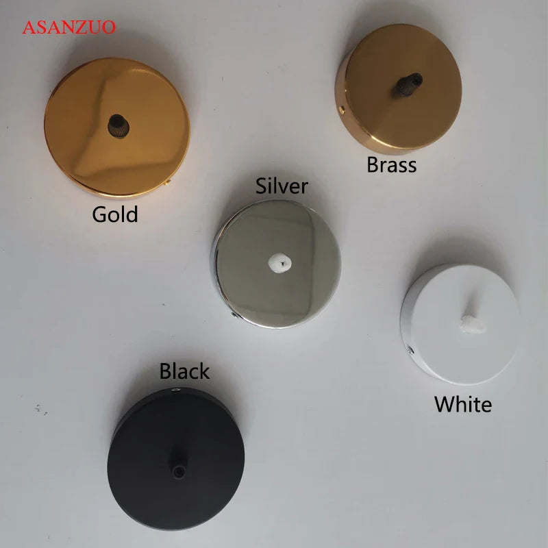 Afralia™ Vintage Pendant Lamp Mount Ceiling Plate Wall Sconce LED Base, Black White Silver Gold Brass