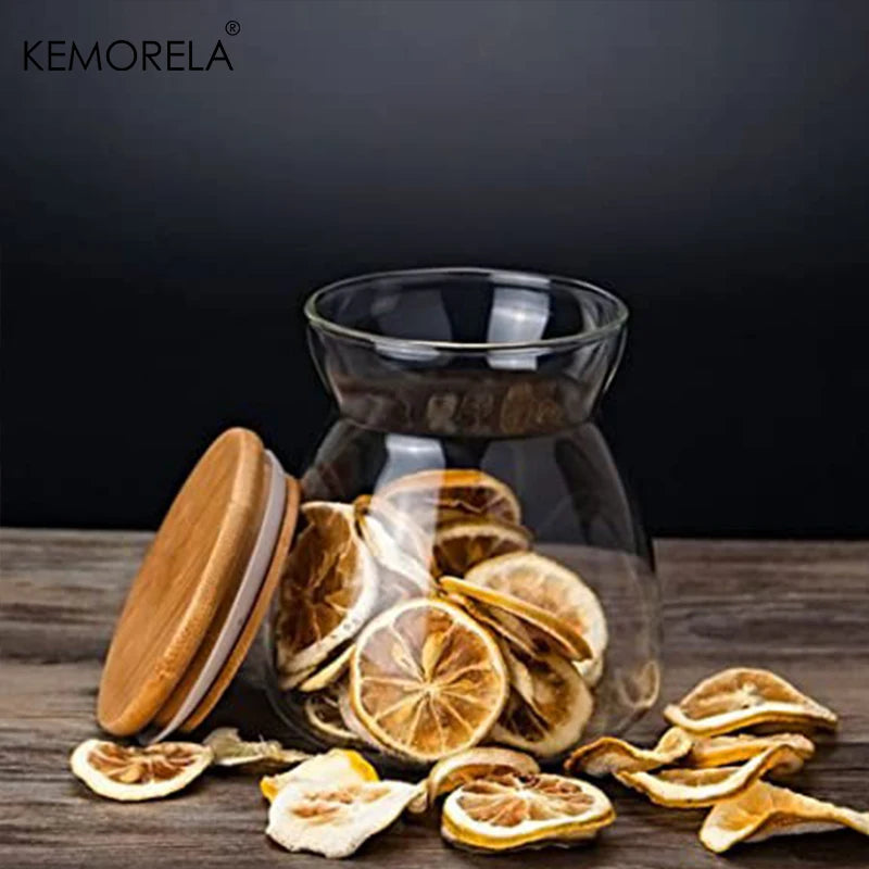 Afralia™ Glass Airtight Canister with Wood Lid - Food Storage Solution for Kitchen