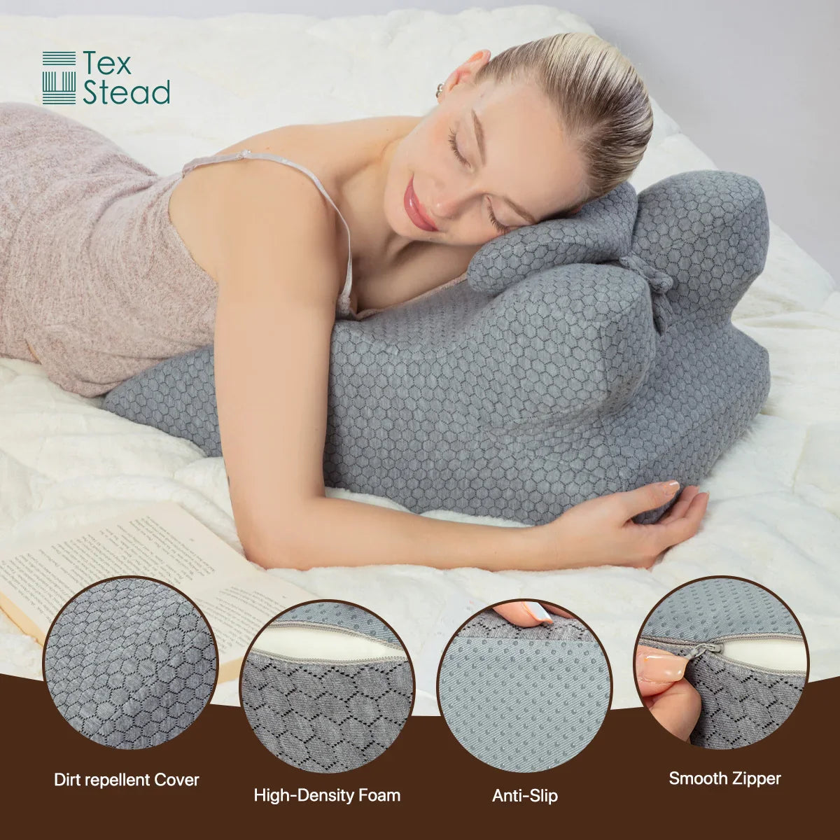 Afralia™ Memory Foam Bed Wedge Pillow for Back and Neck Pain Relief