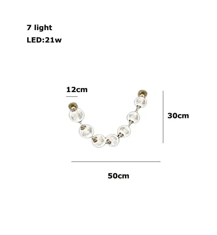 Afralia™ Pearl Necklace LED Pendant Light for 6m Staircase