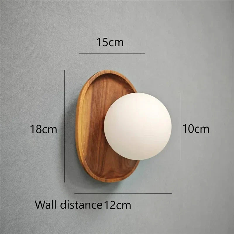 Afralia™ Vintage Wooden Wall Sconce LED Lights for Home Art, Bedroom & Living Room