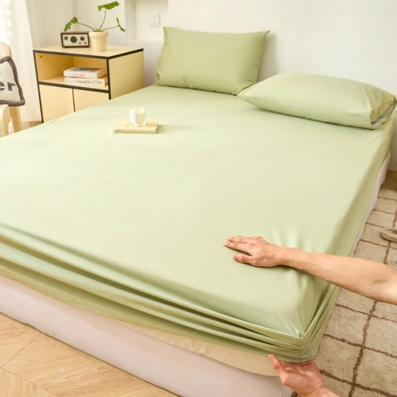 Afralia™ Tropical Palm Leaf Print Double Bed Fitted Sheet - Soft & Comfortable All-Season Mattress Protector