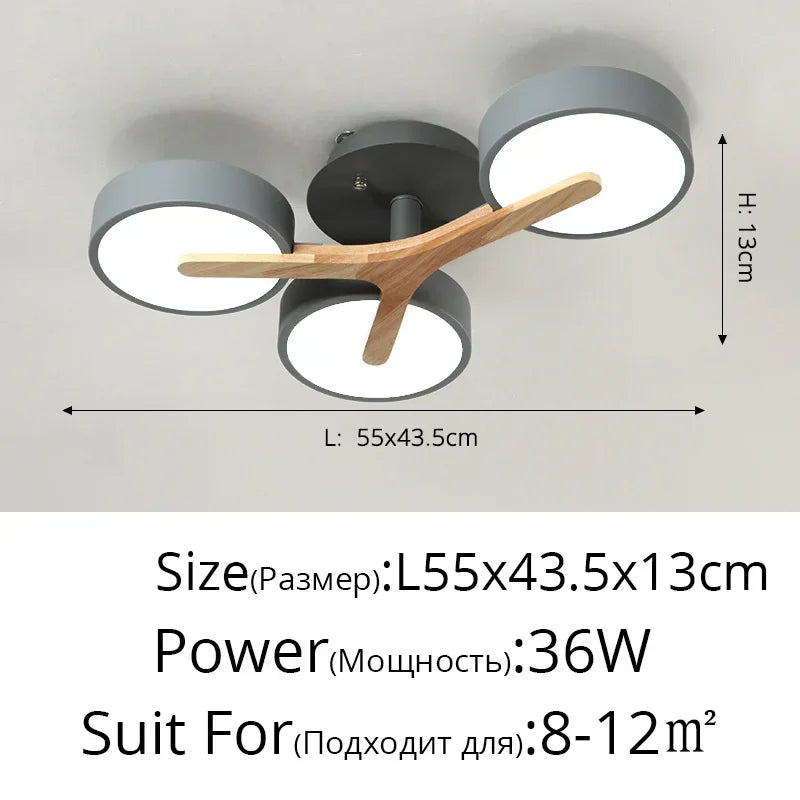 Afralia™ Nordic Wood Art LED Chandelier for Modern Living Room Decor