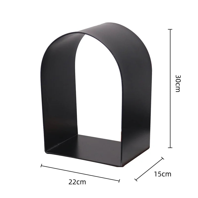 Afralia™ Golden Arches Metal Sculpture Room Decoration Geometric Handicraft Figurine