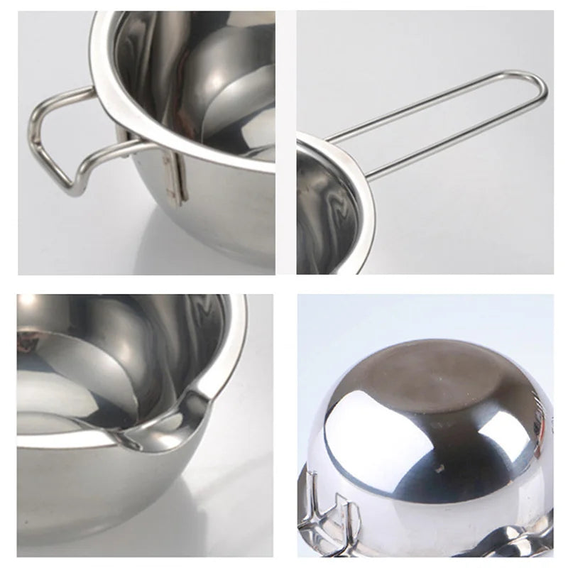 Afralia™ Stainless Steel Long Handle Melting Pot for Wax, Butter, Chocolate, Candle, Soap Making