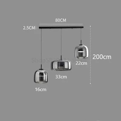 Afralia™ Glass Bowl Chandelier: Modern Nordic LED Smoke Hanging Lamp for Dining Room, Bar - Indoor Decor Lighting