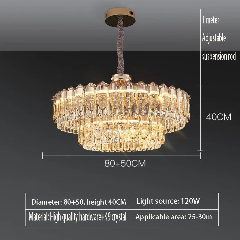 Afralia™ Crystal Luxury Chandelier for Living Room, Bedroom, Dining Room - Elegant European Style Lighting