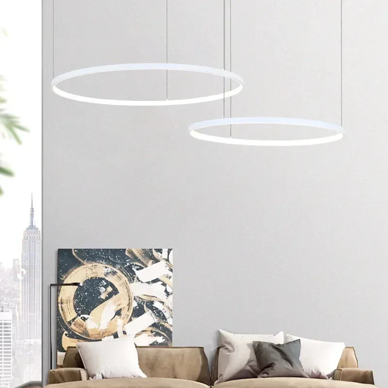 Afralia™ Aluminum Rings LED Pendant Light in Living Room Bedroom Dining Room