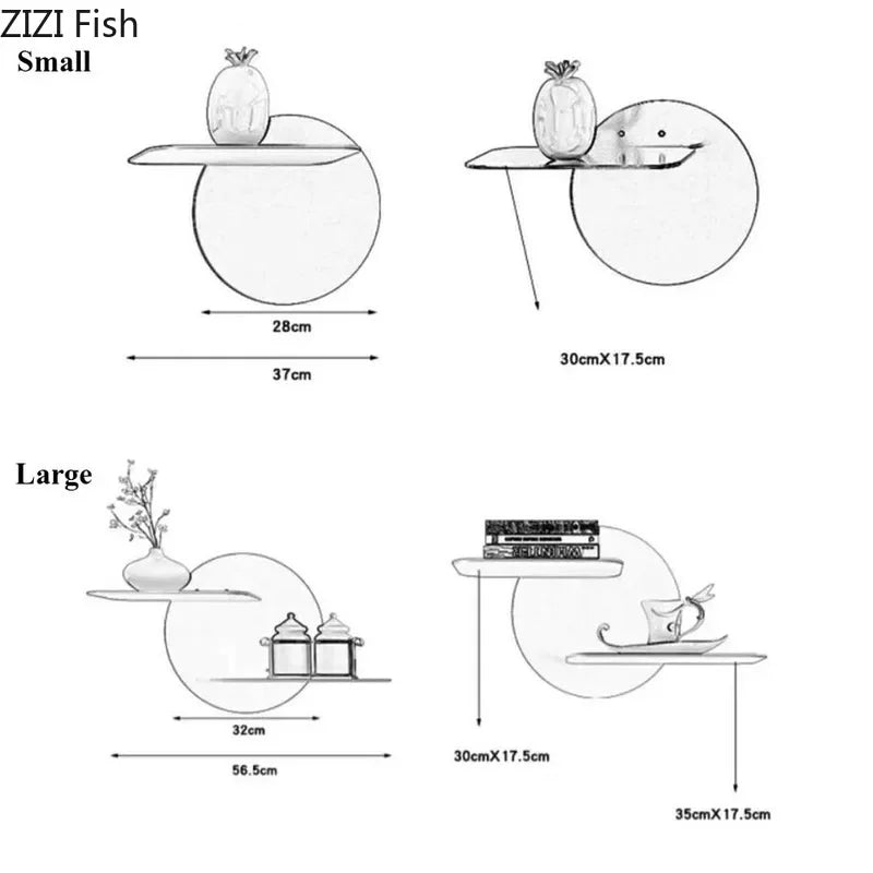 Afralia™ Modern Wrought Iron Storage Wall Rack for European Background Wall Ornaments