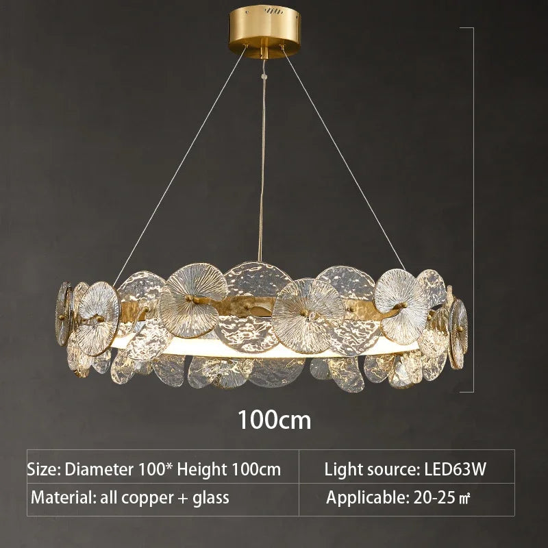 Afralia™ Glass Flower LED Chandelier for Living Room Bedroom Kitchen Dining Ceiling Lights