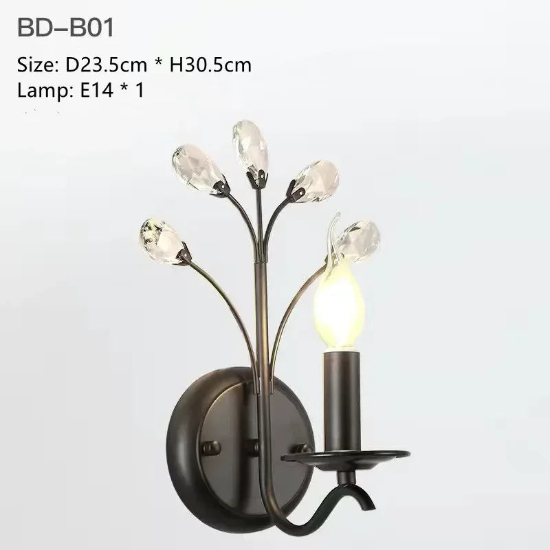 Afralia™ Vintage Crystal LED Ceiling Chandelier for Country Living Room Lighting