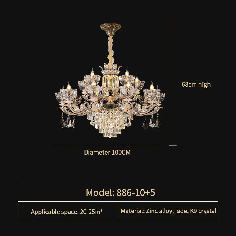 Afralia™ Duplex European Crystal Chandelier for Staircase with Hollow Design