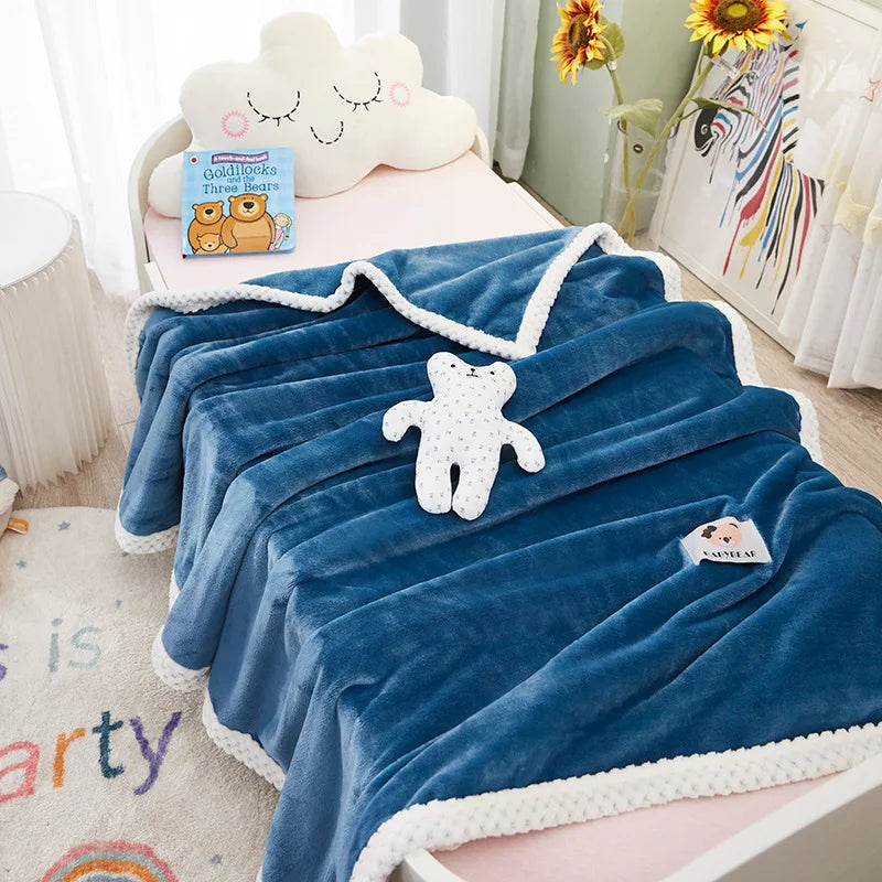 Afralia™ Kids Flannel Nap Blanket - Lightweight & Cozy Single Bed Cover