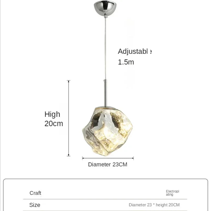 Afralia™ Ice Glass Pendant Light for Hallway Dining Living Bedroom - Modern Hanging Lamp