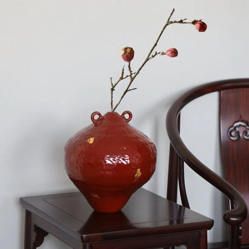 Afralia™ Ceramic Vase Handmade Ginger Jar Home Decor Flower Pot