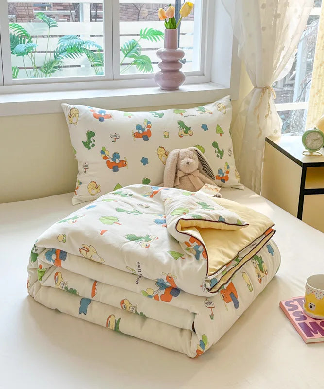 Afralia™ Cartoon Printed Summer Lightweight Cooling Blanket for Kids and Students.