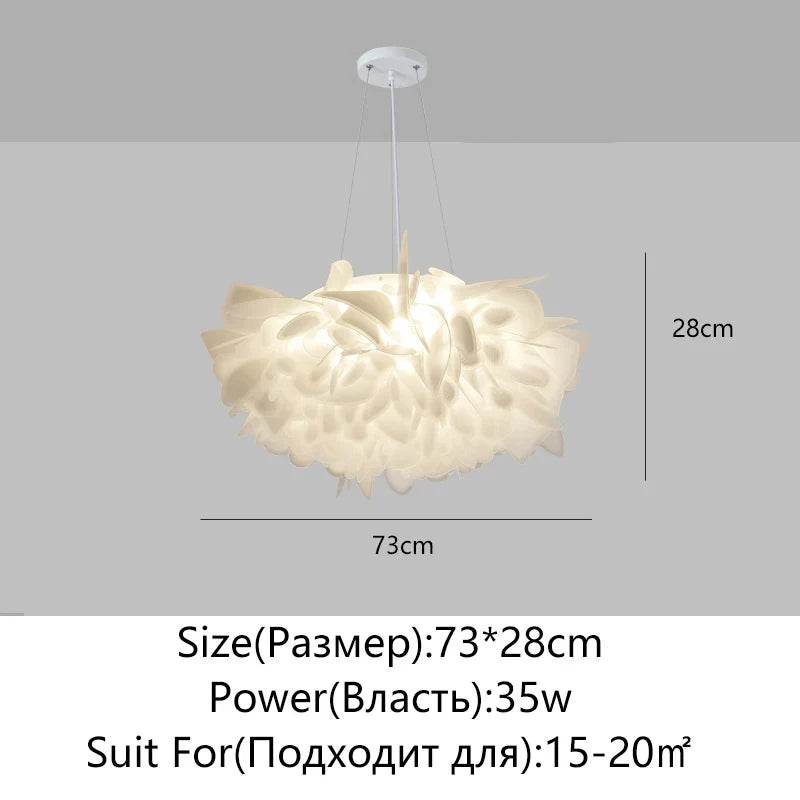 Afralia™ Feather Petal Pendant Lamp for Modern Nordic Bedroom, Living Room, Kitchen, and Children's Room