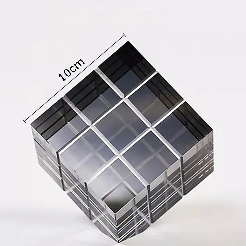 Afralia™ Crystal Magic Cube Desk Ornament Sculpture DecorationCrafts
