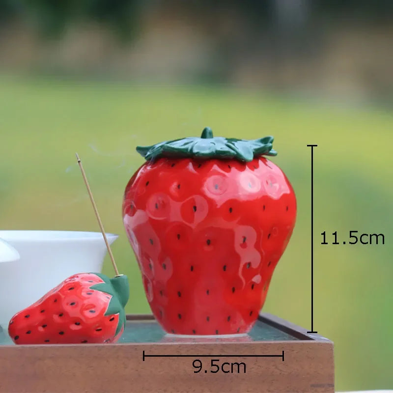 Afralia™ Strawberry Ceramic Food Storage Jar with Seal for Kitchen Organization