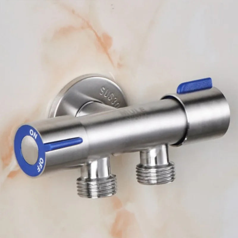 Afralia™ Stainless Steel Dual Outlet Toilet Angle Valve