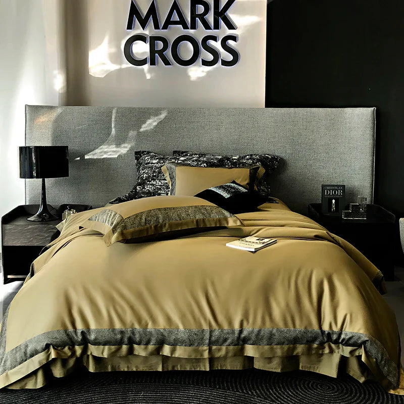 Afralia™ 1400TC Egyptian Cotton Luxury Bedding Set with Duvet Cover, Sheet, Pillowcases