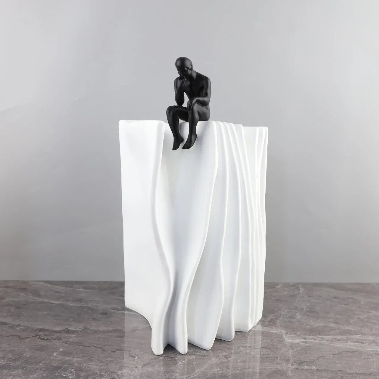 Afralia™ Resin Thinking Portrait Sculpture Abstract Figure Decorative Figurine Home Decor