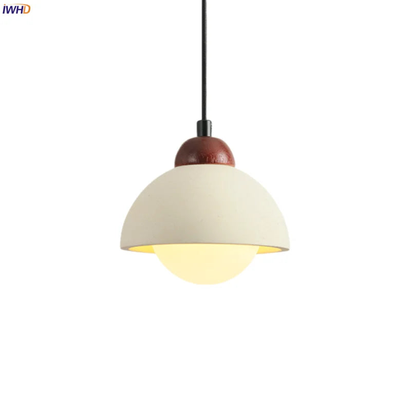 Afralia™ White Micro Cement LED Pendant Lights for Modern Living Spaces