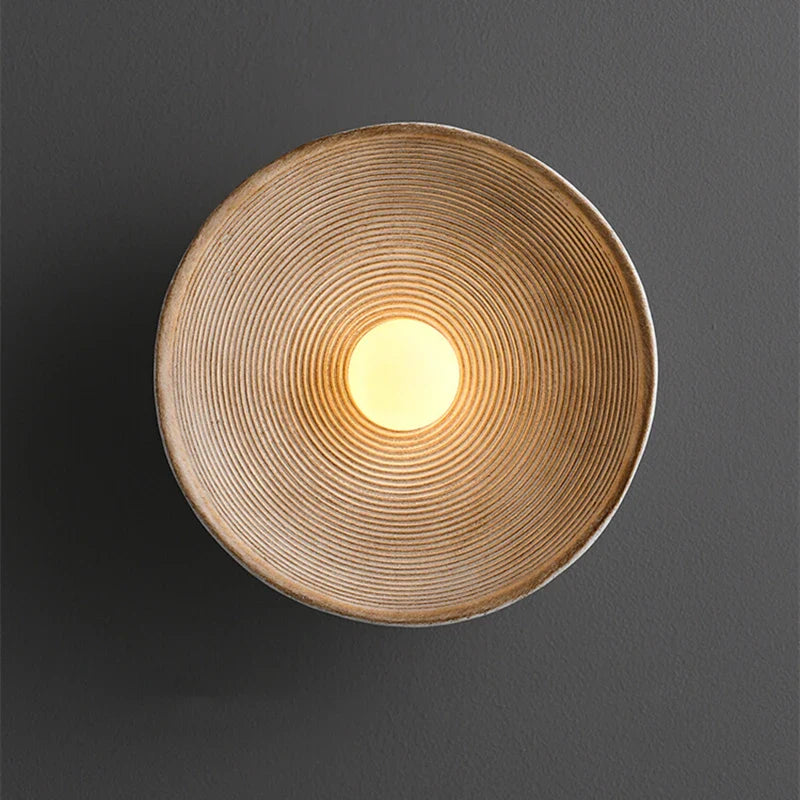 Afralia™ Vintage Resin Wall Light 7W D35cm - Retro Round Indoor Decor Lamp